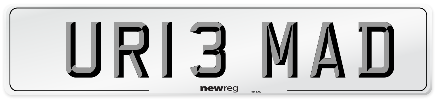UR13 MAD Number Plate from New Reg